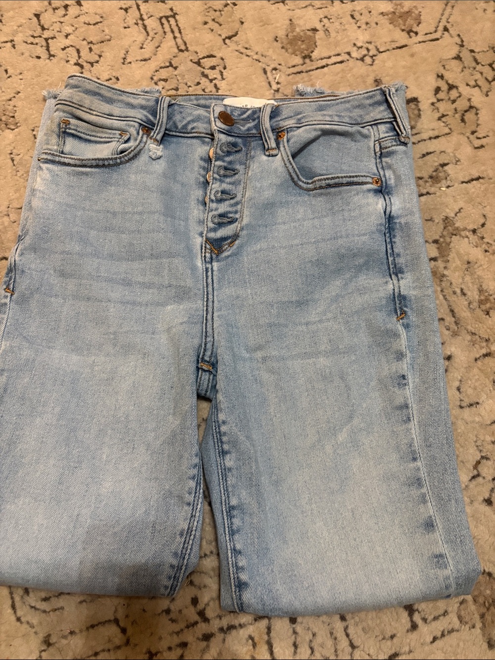 DEAR JOHN Super High Rise Olivia Exposed Button Fly Skinny Ankle Jeans S…